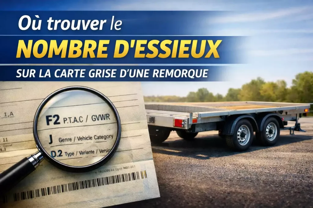 Où trouver le nombre d&rsquo;essieux sur la carte grise d&rsquo;une remorque ?